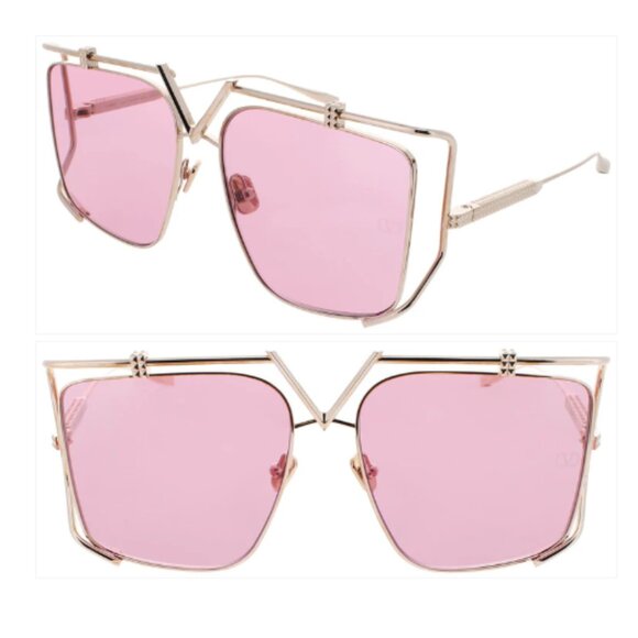 NEW VALENTINO V-LIGHT WOMEN GOLD PINK SUNGLASSES VALENTINO VLS-116C - Picture 1 of 5